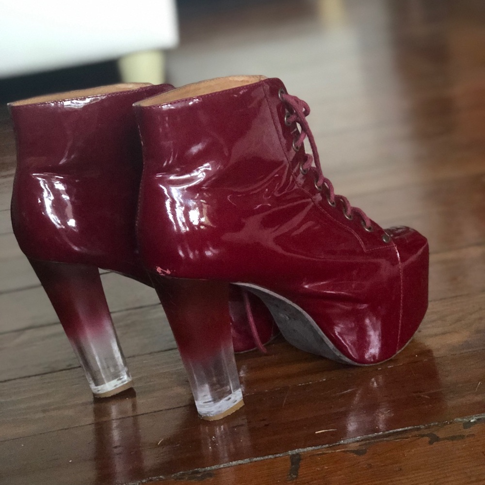 Jeffrey Campbell Red patent leather Litas rare!
